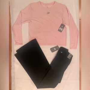 NWT NEW BALANCE Women's Top Shirt & Fitted High Rise Harmony Legging Size M